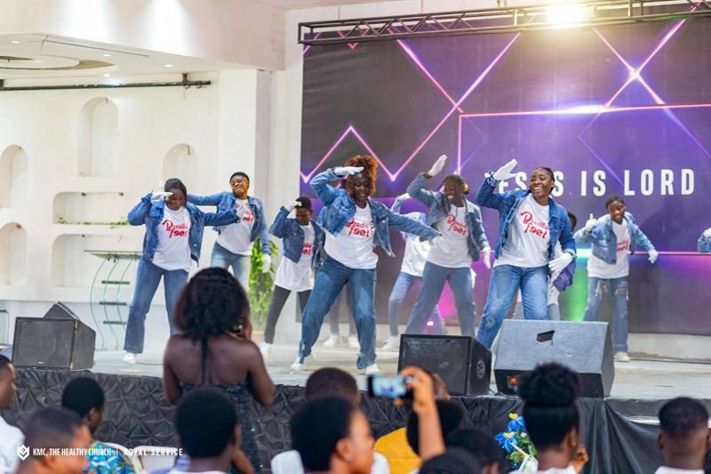 The Beautiful Feet team ministering on stage