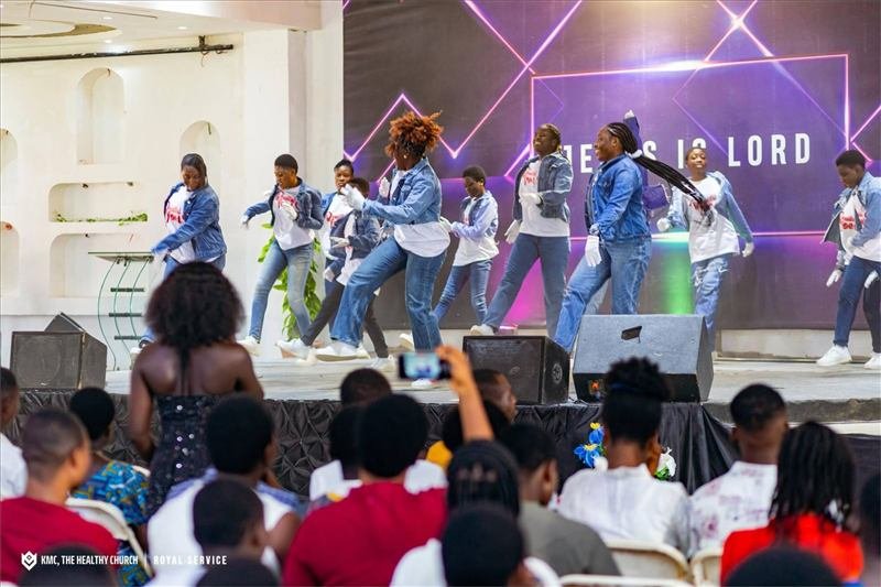 Worship ministration on stage
